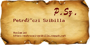 Petróczi Szibilla névjegykártya